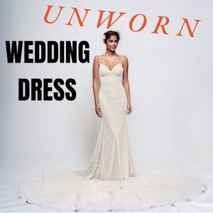 UNWORN Galina Wedding Dress (low back soft lace gown)